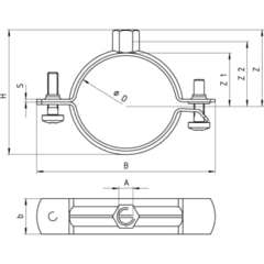 Fischer Samontec FRSN 108-114 mm M8/M10 rørbøjle