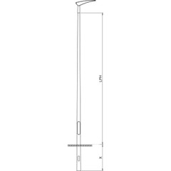 Priess Konisk Mast LPH 5,0M for nedgravning, boret i top, Ø60