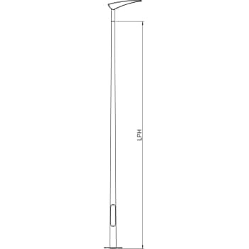 Priess Konisk Mast LPH 7,0M med fodflange og topmontage, Ø60, M16/250