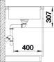 Køkkenvask BLANCO AXIA III 45 S-F sort MXI, Planlimning 77x50 cm