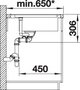 Køkkenvask BLANCO DELTA II-F antracit MXI Planlimning 56x104.2 cm