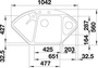 Køkkenvask BLANCO DELTA II-F sort MXI Planlimning 56x104.2 cm