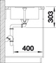 BLANCO METRA 45 S-F sort MX, Planlimning