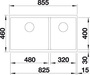Køkkenvask BLANCO SUBLINE 480/320-U trøffel UXI Underlimning 85.5x46 cm