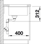 Køkkenvask BLANCO SUBLINE 700-U sort UXI Underlimning 73x46 cm