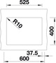 Køkkenvask BLANCO SUBLINE 340/160-U kaffe venstre UXI 55.5x46 cm