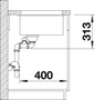 Køkkenvask BLANCO SUBLINE 340/160-U trøffel højre UXI 55.5x46 cm