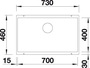 Køkkenvask BLANCO SUBLINE 700-U Trøffel UXI Underlimning 73x46 cm