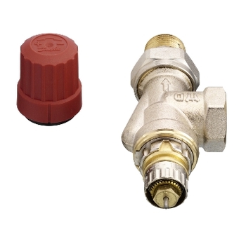 Danfoss RA-N UK Radiatorventil RA 2000 1/2' ventilhus m/integreret forindstilling, omvendt vinkelløb. 2 strengs