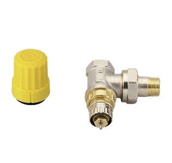 Danfoss RA-U radiatorventil med forindstilling 3/8' vinkelløbende. 2 strengs