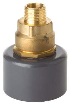 Isiflo 63/40 mm x 1 murkobling med nippel, PVC/messing