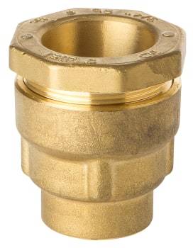 Isiflo 48mmx1.1/2 overgang med muffe, messing, t/gl. rør, PN16