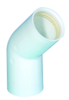 Bøjning 45gr.       32mm hvid instik