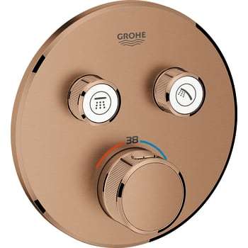GROHE Grohtherm SmartControl brus Forplade, Termostat med 2 ventiler, børstet warm sunset