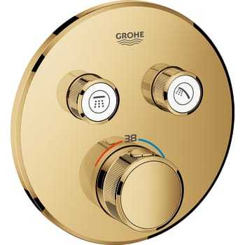 GROHE Grohtherm SmartControl brus Forplade, Termostat med 2 ventiler - Poleret cool sunrise