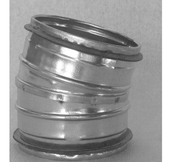 125 mm Bøjning ventilation presset BL 15 °