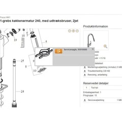 Hansgrohe Axor/hg serv.nøgle t/køk.arm.