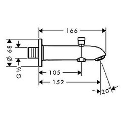 Hansgrohe Kartud E/S med omskifter, 152 mm, krom