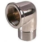 1/2 Vinkel 90° muffe/nippel forkromet Messing Afzinkningsfri