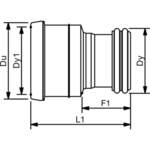 Wavin 110 mm grå PP-afløbserstatningsmuffe til rørspids