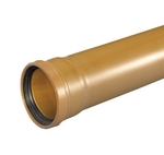 Wavin 110 x 3000 mm PVC-kloakrør m/muffe, klasse N SN4, EN 13476