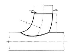 133,0 x 4,0 mm Bøjning for indsvejsning