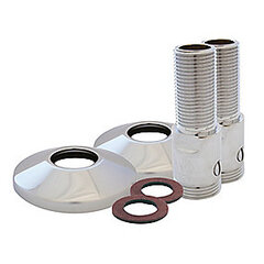 tilgangsstykke Ligeløbende 3/4x1/2 60mm. Med afspærring + Glideroset, 1 æsk a 2 stk. = 1 sæt