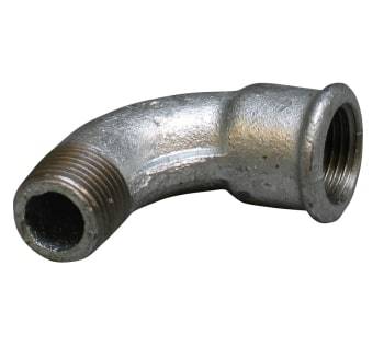2 Galvaniseret bøjning 90° muffe/nippel