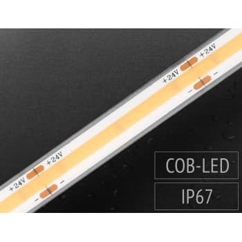 LED Strip 24V DC 10W COB 3000K RA90, 5M, IP67