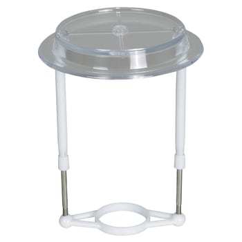 Skærmstativ, hvid plast, ø34mm, forskydelig 14 – 21 cm