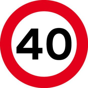 Forbudstavle, hastighedsbegrænsning - 40 km
