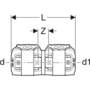 Geb overgang 16x16mm t/mepla b