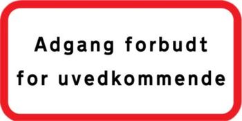 Saferoad Daluiso Adgang forbudt uvedkommende