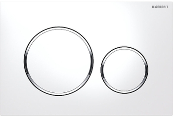 Geberit Sigma 20 Round betjeningsplade, hvid/krom
