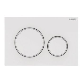 Geberit Sigma 20 Round betjeningsplade, hvid/mat hvid