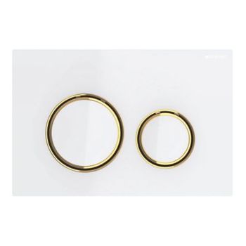 Geberit Sigma 50 Round betjeningsplade, hvidt glas/messing
