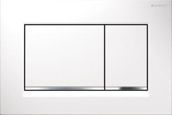 Geberit Sigma 20 Square betjeningsplade, hvid/krom