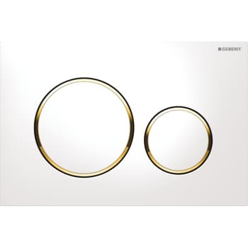 Geberit Sigma 20 Round betjeningsplade, hvid/guld