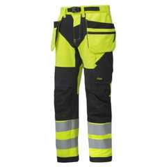 Snickers High-Vis buks+  hylsterlommer 6932, gul/sort, kl. 2, 48