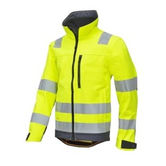 Snickers High-Vis softshelljakke 1230, gul/koksgrå, kl. 3, 2XL