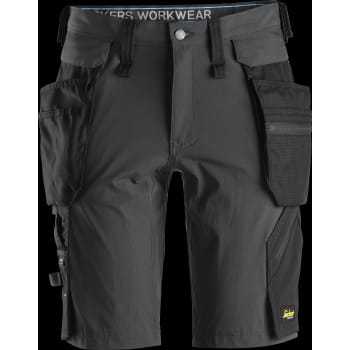 Snickers Stretch Shorts 6108 Aftagelige Lommer Koksgrå/sort 56