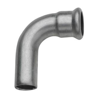 Turbopress 76 mm TURBO Inox bøjning 90G. muffe/nippel