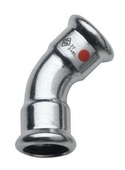 76 mm TURBO Steel bøjning 45G. muffe/muffe