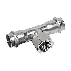 Nirosan press T-stykke 89 mm - 3/4'' - 89 mm. Rustfrit/Syrefast stål. M-bakke billede