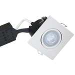 Nordtronic Downlight Uni Install GU10 5W 3000K, firkantet, mat hvid