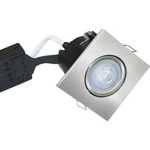 Nordtronic Downlight Uni Install GU10 5W 4000K, firkantet, børstet alu