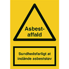 Advarselsskilt - asbestaffald