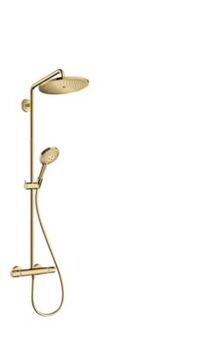hansgrohe Croma Select S 280 showerpipe med håndbruser Raindance Select S 120 3jet, poleret guld-optik