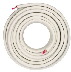 Dobbelt Kobberrør 1/4'-3/8' 20 Meter M. Kappe (20 mtr)