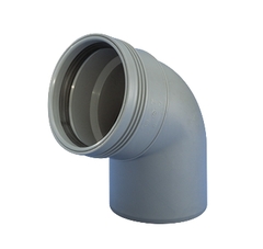 Wavin 32 mm x 67,5° Bøjning afløb grå PP
